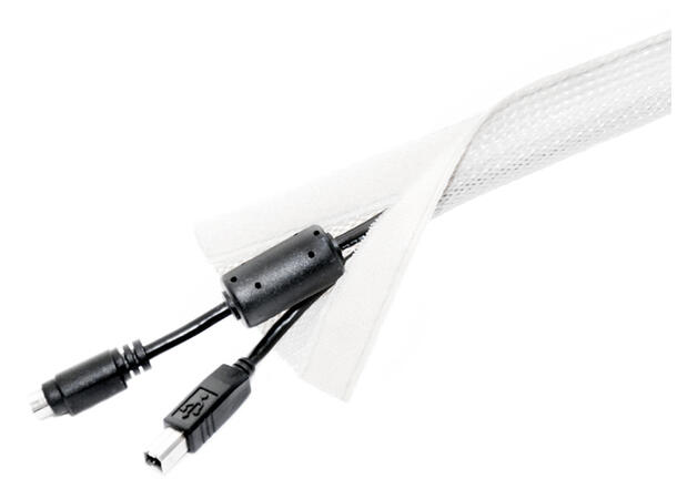 Multibrackets kabelstrømpe velcro rull Sølv, 50 meter, borelås åpning 
